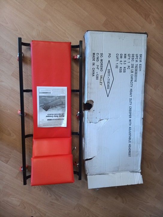 Padded Mechanic Cart NEW! 250lbs Red Rolling Garage/Shop Creeper 40" Assembled