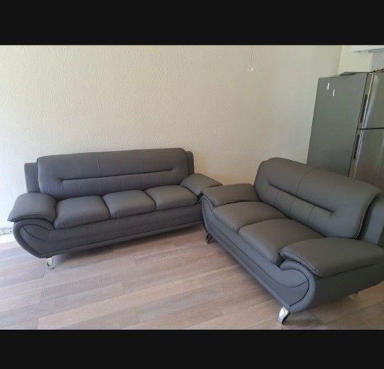 Sofa And Loveseat Faux Leather NEW