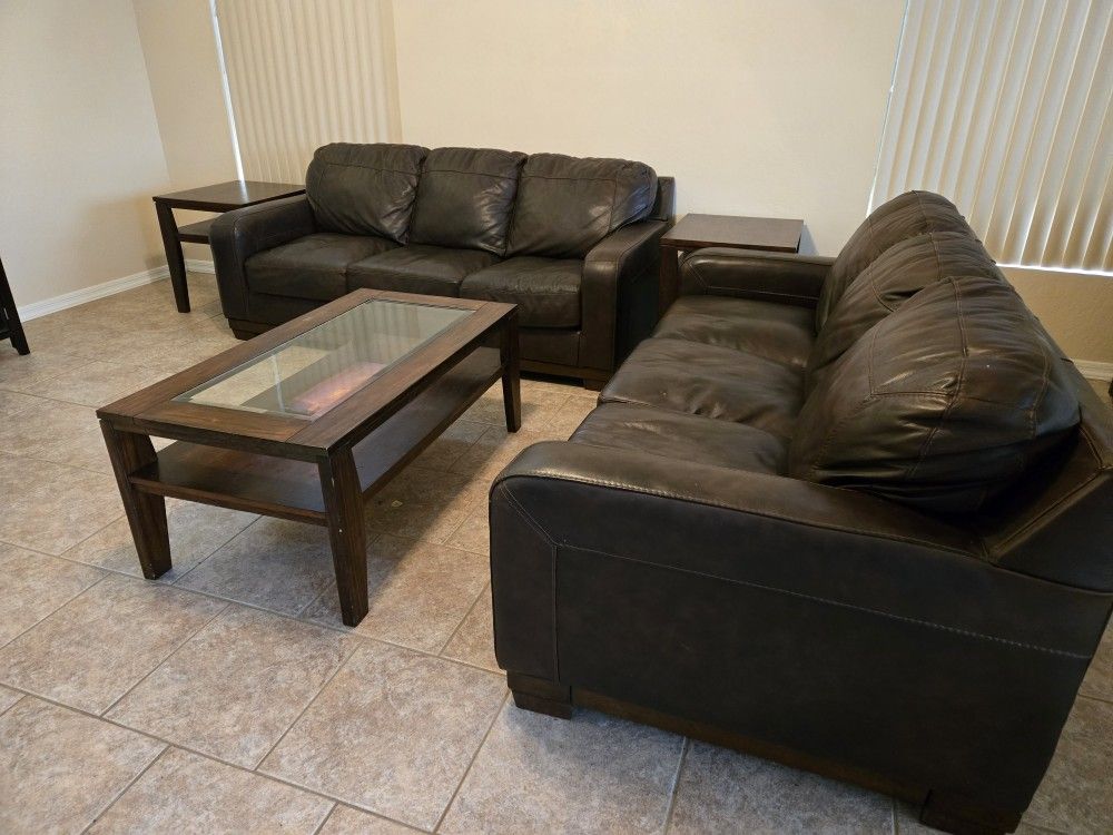 Leather Sofa Livingroom Set
