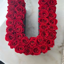 Forever Red Roses In Letter Shapes