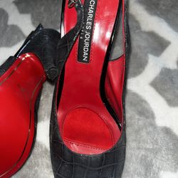 Charles Jourdan Paris Heels Red & Black