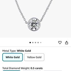 0.50 Carat Diamond 14K White Gold Necklace
