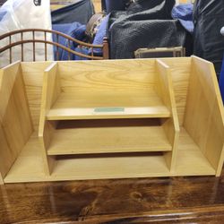 Wood desk organizer
20"w x 9.5"d x 9.5"h