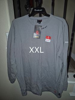 ARIAT FRC DRI FIT GREY PULL OVER SHIRTS