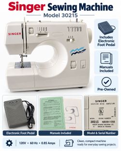 Singer Sewing Machine – Model 30215 with Foot Pedal & Manuals
