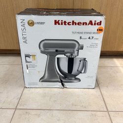 KITCHEN AID ARTISAN TILT-HEAD STAND MIXER 5QT CONTOUR SILVER