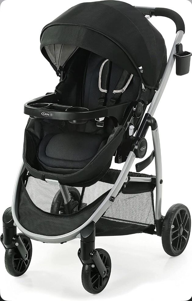 Graco Modes Pramette Stroller, Baby Stroller with True Pram Mode, Reversible Seat, One Hand Fold, Extra Storage, Child Tray, Pierce