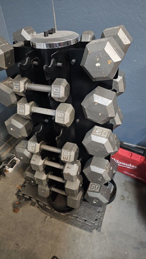 Steel Dumbbells With Stand