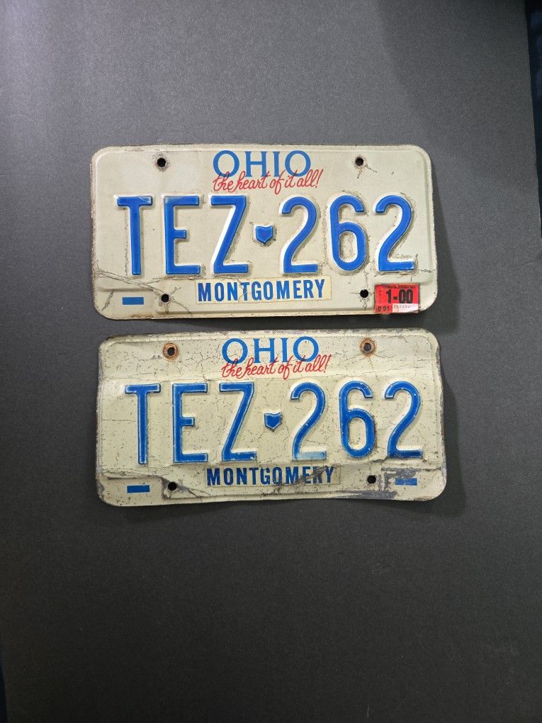 Old Ohio License Plates