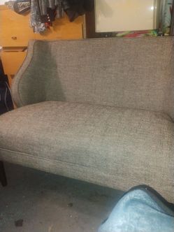 Gray Fabric Loveseat Sofa