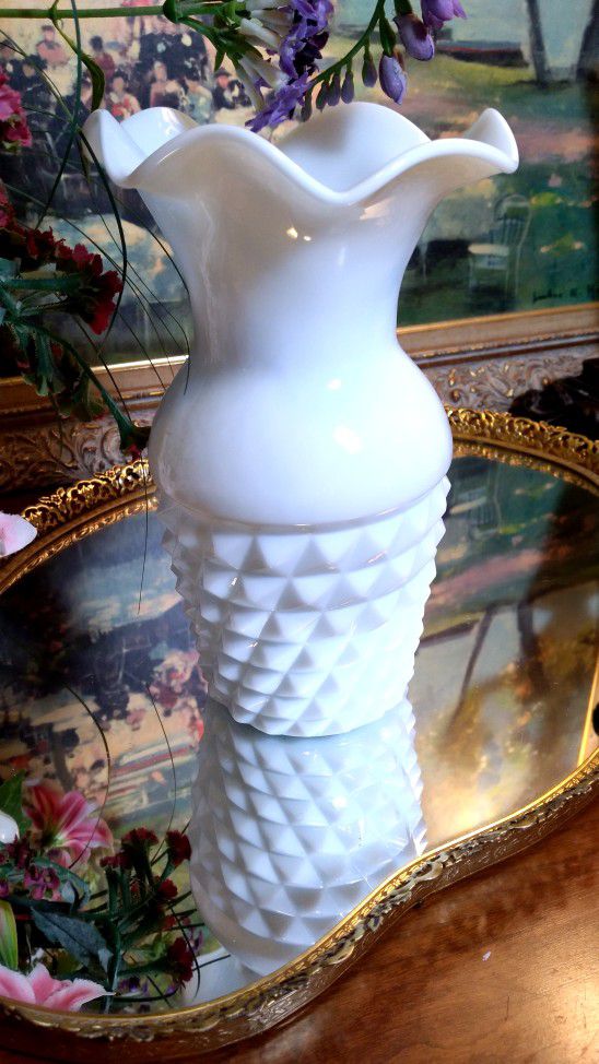 Milk Glass Vase 