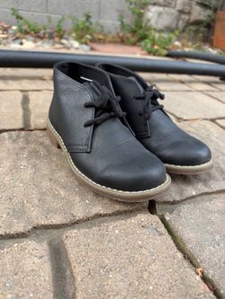 Kids Black Leather Shoes