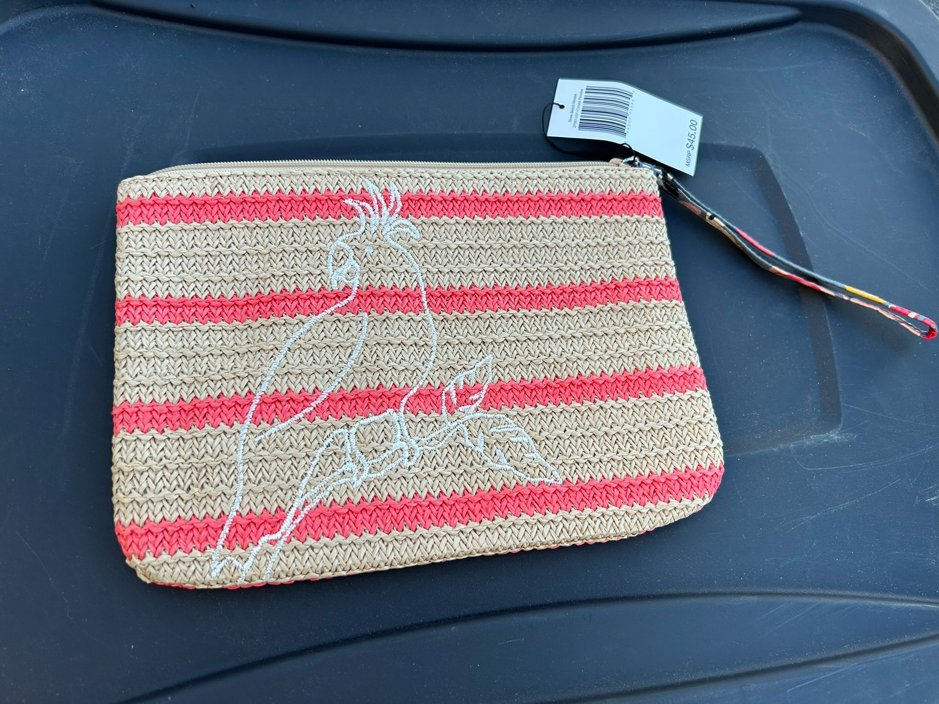 New With Tags Vera Bradley Wristlet With Cockatoo Print
