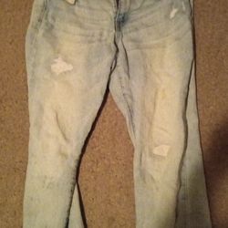 Size 17 Short mid Rise bootcut Distressed Jeans