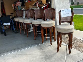French Provincial Louis XV style swivel bar stools ~ set of 6