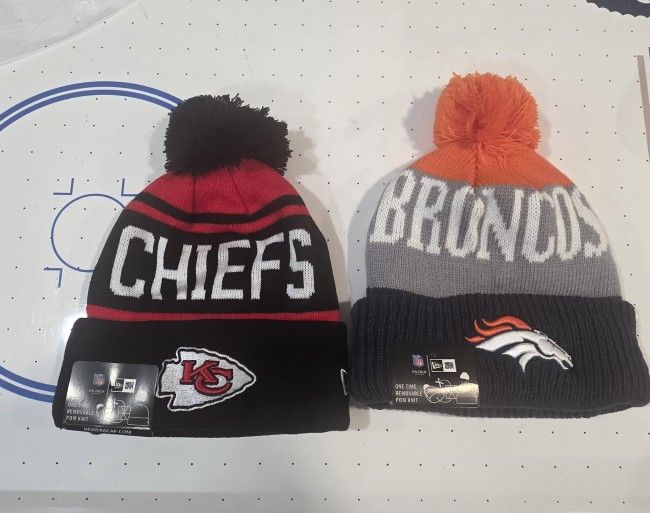 CHIEFS, BRONCOS Beanie WINTER HATS