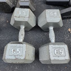 2-65lb  Hex Dumbbells 