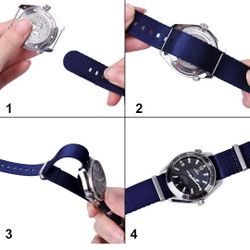 Ritche Military Ballistic Nylon Watch Strap with Heavy Buckle 18mm 20mm 22mm Premium Nylon Watch Bands for Men Women