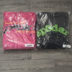 pink sp4der hoodie