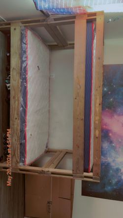 Used hardwood bunkbeds with mattress