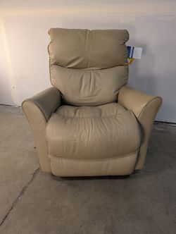 La-Z-Boy Beige Leather Rocker Recliner Chair