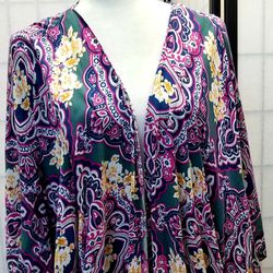 Purple Floral and Paisley Jacket L