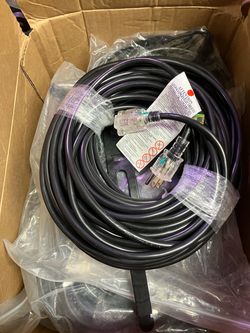 100ft 16AWG Extension Cord, 16/3 SJTW Outdoor, Waterproof, Power Cable, Black