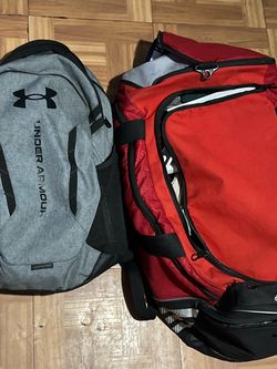 Under armour backpack and adidas gym duffle bag