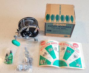 Vintage Penn Super-Mariner 49M Reel w/ Original Box, Manual, Wrench & Lube