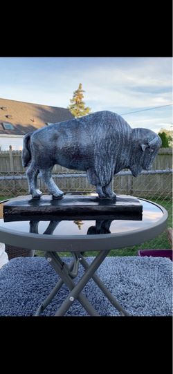 Buffalo Bison Statue on Base