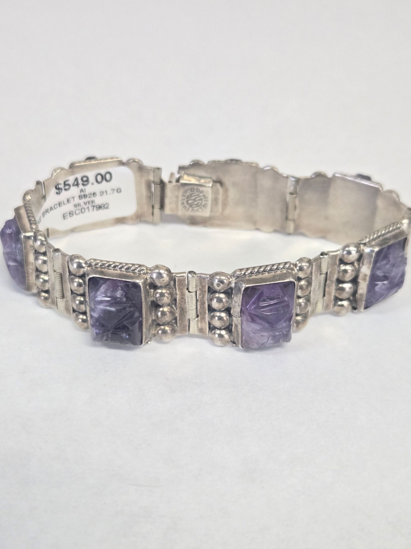 925 Silver Purple Stone Bracelet