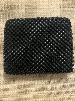 Vintage 1960’ S Black Beaded Coin Purse Wallet 