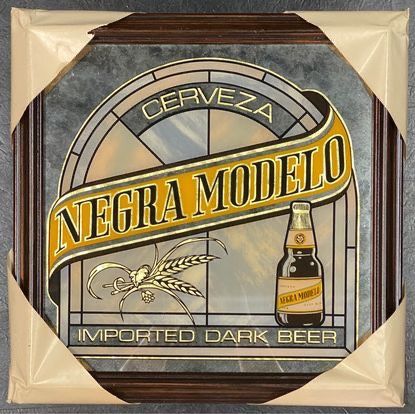 Negra Modelo Faux Glass Window Pane Mirror Sign