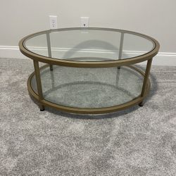 Beautiful Gold & Glass Coffee Table