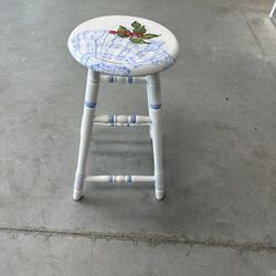 Wooden White Painted Stool