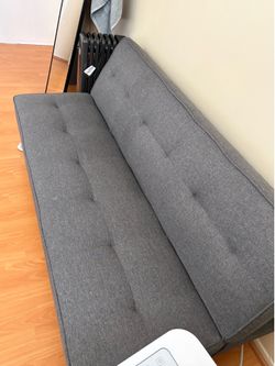 Sofa bed, grey fabric with USB charging ports