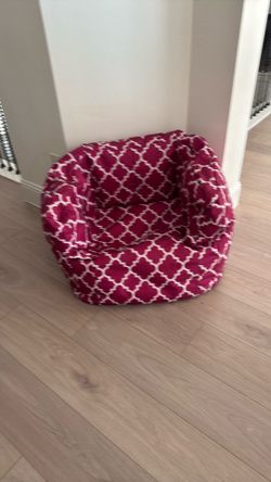 Big Joe bean bag chair & pink folding chair
