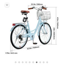 24-Inch City Cruiser Bike with Basket