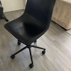 Black Faux Leather Desk Chair
