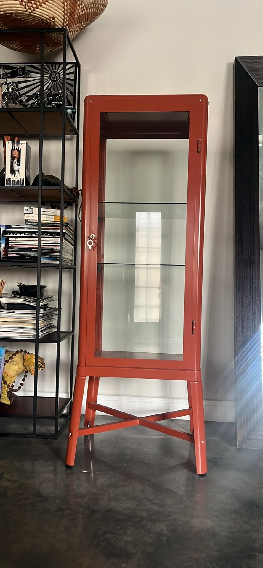 Glass Door Cabinet with Shelves