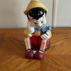 Disney Treasure Craft Pinocchio Cookie Jar with Jiminy Cricket