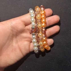 Mermaid Glass Beaded Braclets In Bundles 