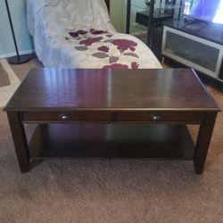 Ashley Dark Walnut Coffee Table 48 Wide 24 Height 