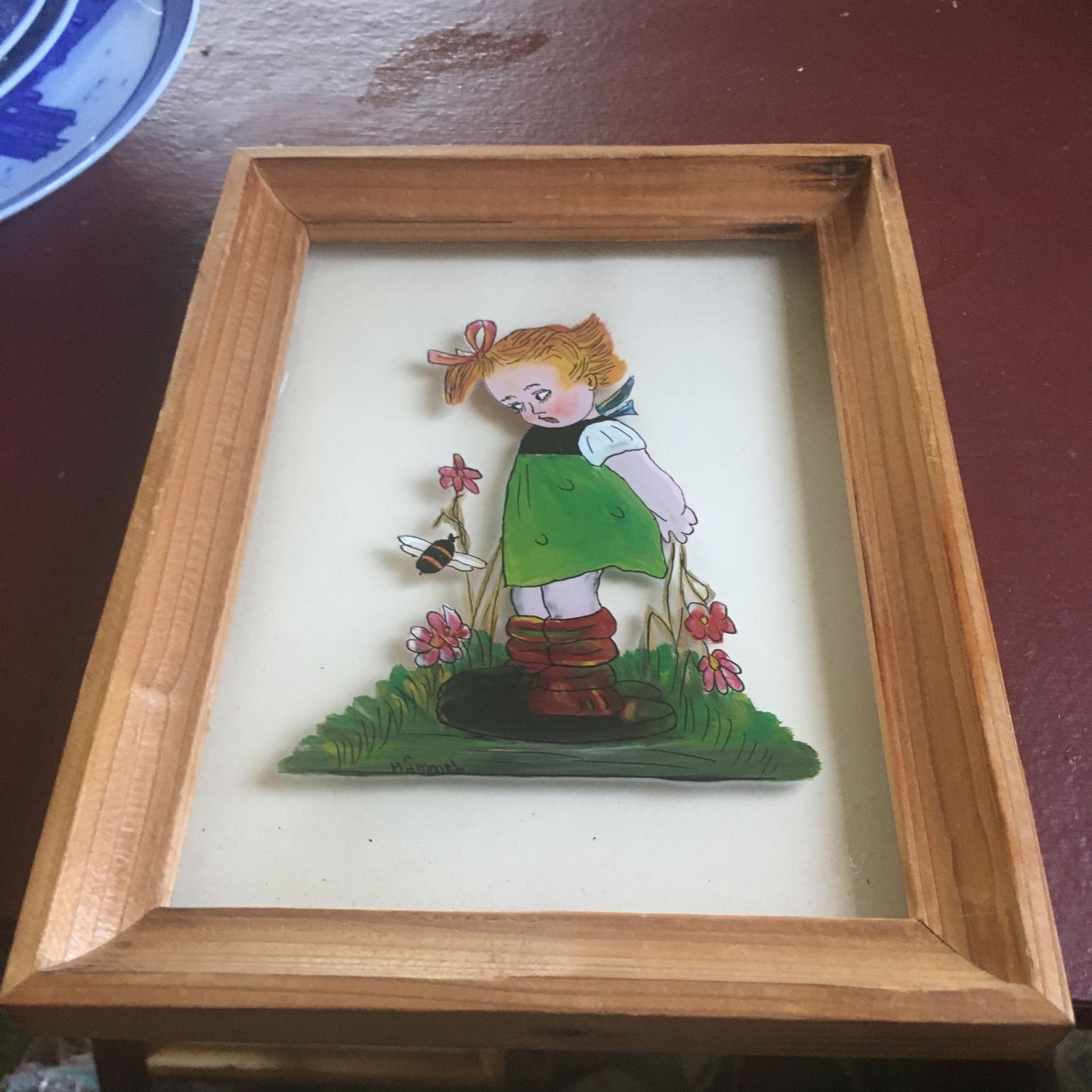 Vintage Hummel Reverse Painted Glass