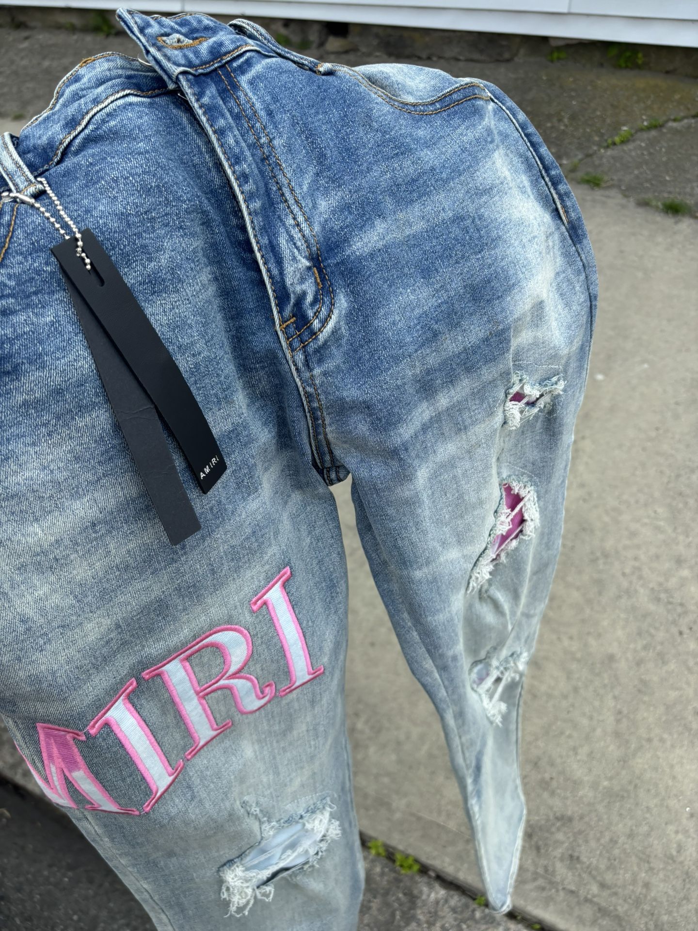 Pink Blue Denim Amiri Jeans