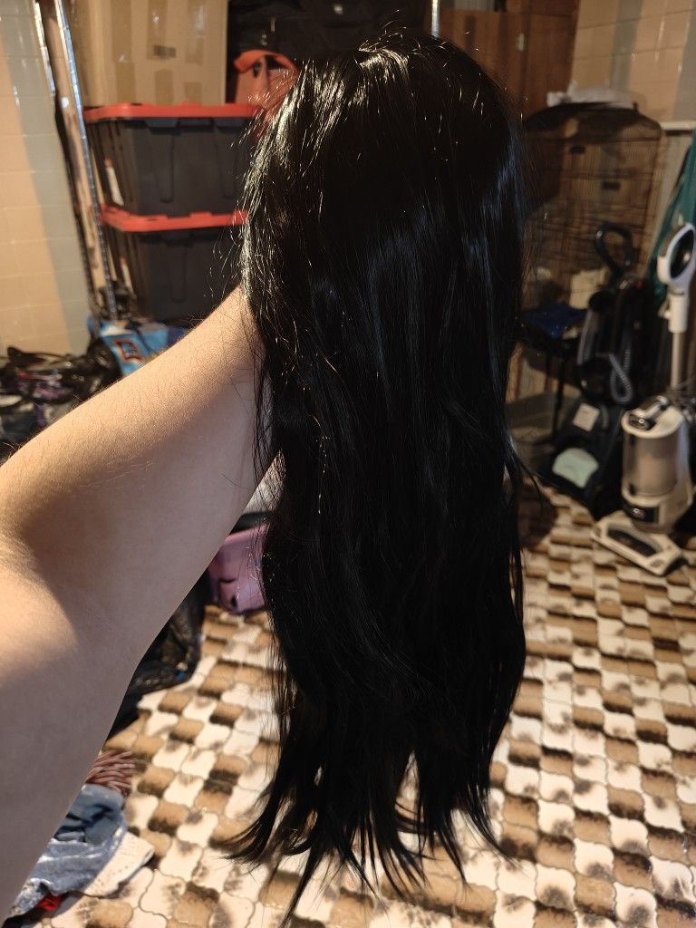 Black Shoulder Length Wig
