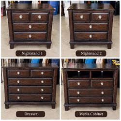 4-Piece Bedroom Set – Dark Brown -Ashley Ridgley Furniture