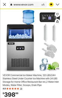 VEVOR Commercial Ice Maker Machine 120 LBS/24H