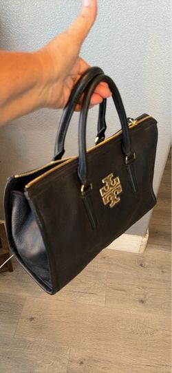 Tory Burch Black Leather Satchel Handbag