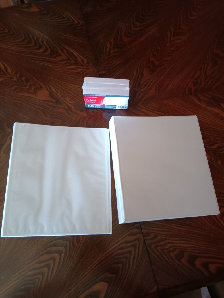2 Binders(2 Inch) & 300 Pack Index Cards